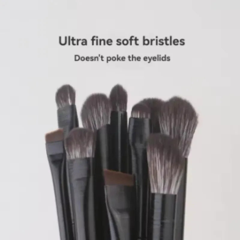 10PCS Hypoallergenic Eye Brush Set - Precision Eyeliner & Smudge-Proof Brushes, Micro-Fine Tip for Cut Crease (Salon & Home)