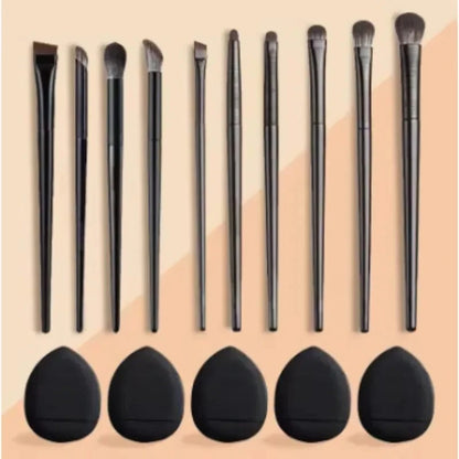 10PCS Hypoallergenic Eye Brush Set - Precision Eyeliner & Smudge-Proof Brushes, Micro-Fine Tip for Cut Crease (Salon & Home)