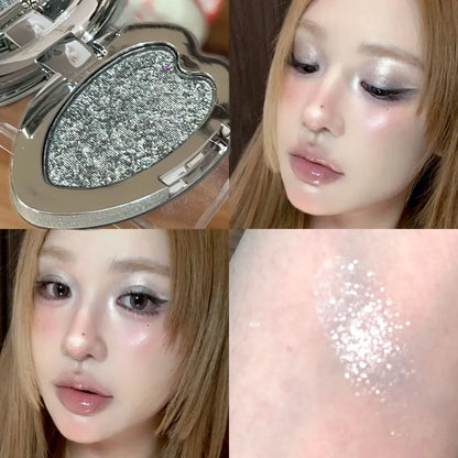 Gloss Metallic Eyeshadow Palette Punk Smoky Green Blue Eyeshadow Mashed Potato Waterproof Shimmer Lying Silkworm