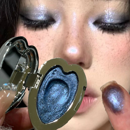 Gloss Metallic Eyeshadow Palette Punk Smoky Green Blue Eyeshadow Mashed Potato Waterproof Shimmer Lying Silkworm