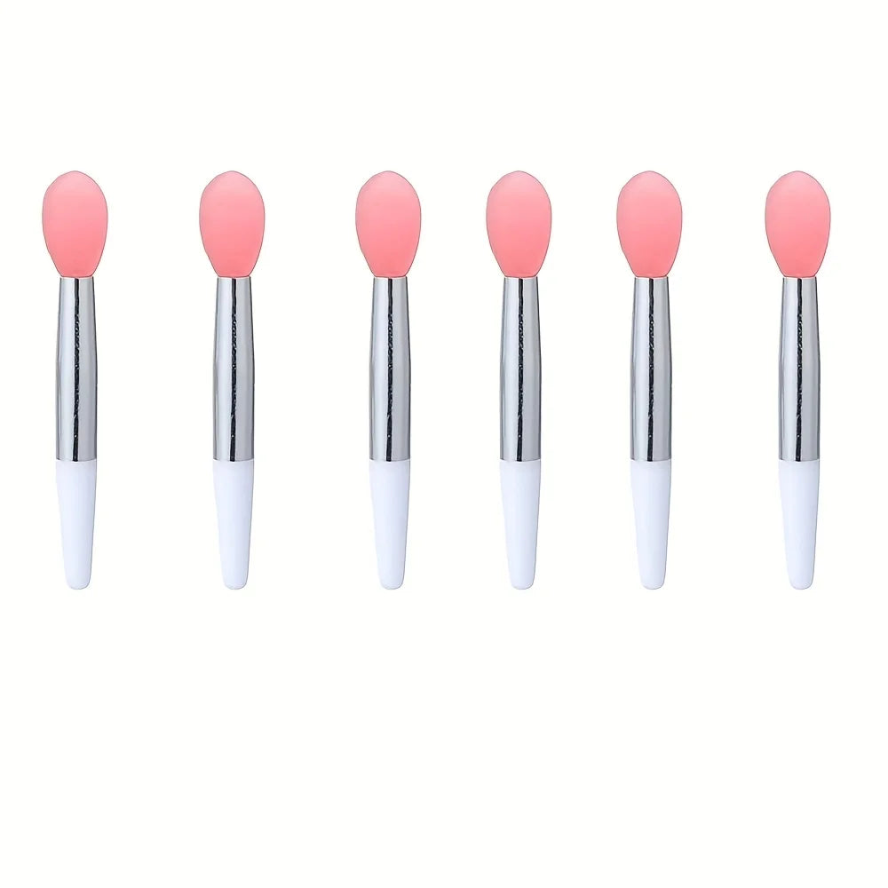 6 New Lip Mask Brush Beauty Tools, Portable Silicone Lip Brush with Lip Mask Application Cover
