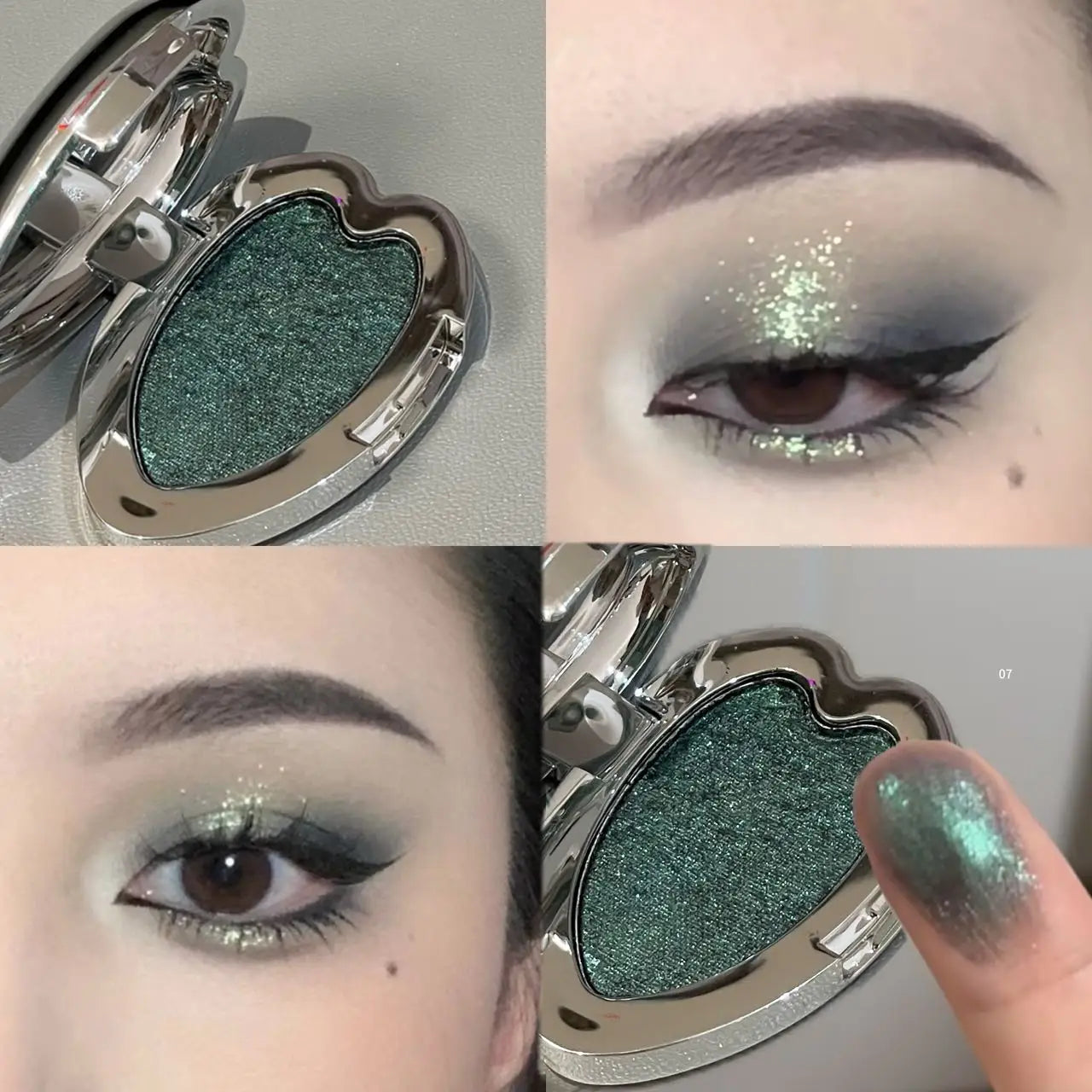 Gloss Metallic Eyeshadow Palette Punk Smoky Green Blue Eyeshadow Mashed Potato Waterproof Shimmer Lying Silkworm