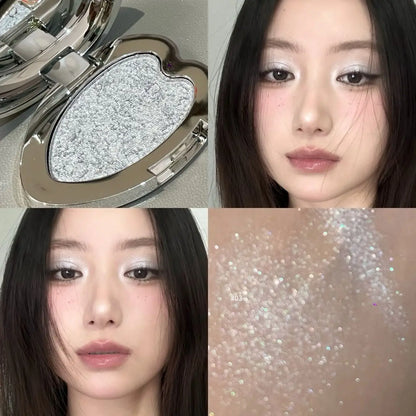 Gloss Metallic Eyeshadow Palette Punk Smoky Green Blue Eyeshadow Mashed Potato Waterproof Shimmer Lying Silkworm