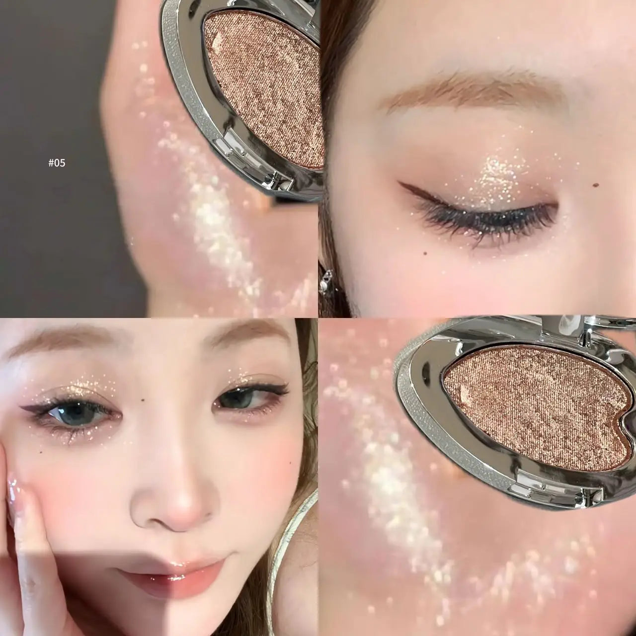 Gloss Metallic Eyeshadow Palette Punk Smoky Green Blue Eyeshadow Mashed Potato Waterproof Shimmer Lying Silkworm